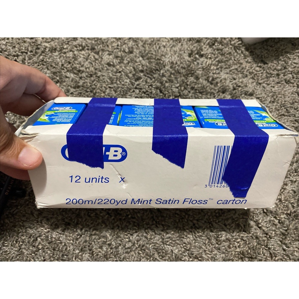 12 Units 200m/220yd Mint Satin Floss Carton For Office Dispenser Refills Oral B